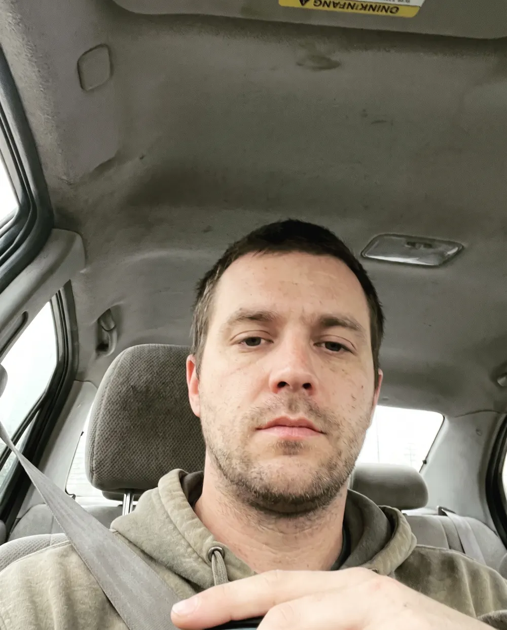 The car selfie — before